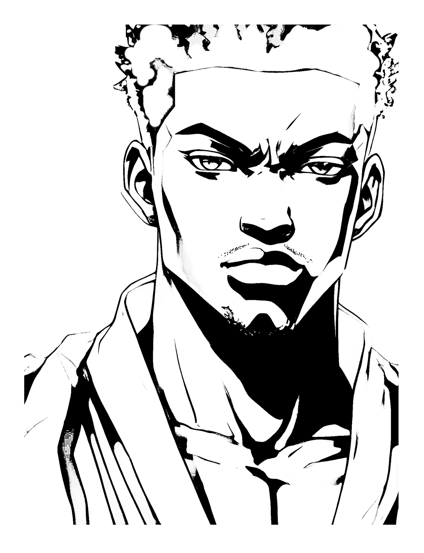 Legends in Ink: An Anime Coloring Journey for Black boys and Men.